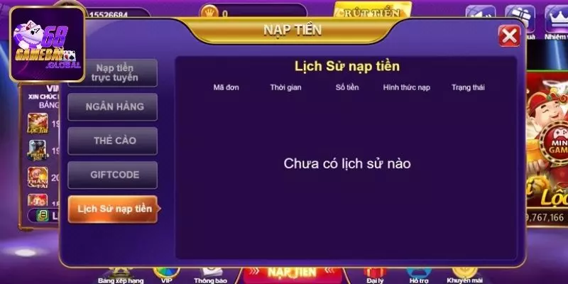 Lưu lại giao dịch nạp tiền 68 game bài